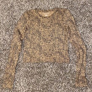 American Eagle Long Sleeve Plush Top Cheetah